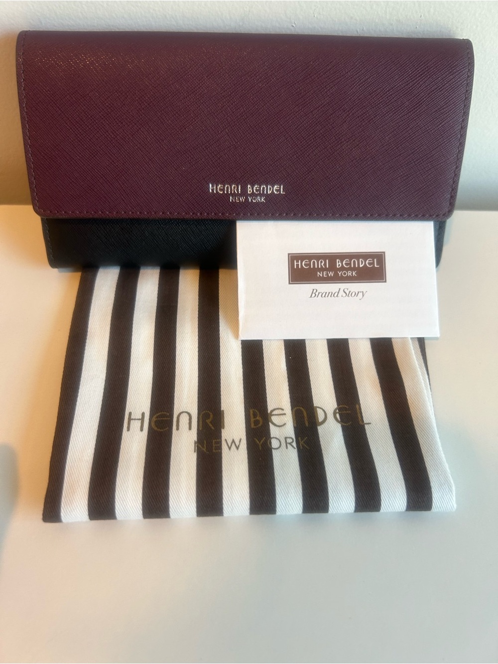 Henri Bendel West 57th Colorblock Saffiano Leather Continental Flap Wallet